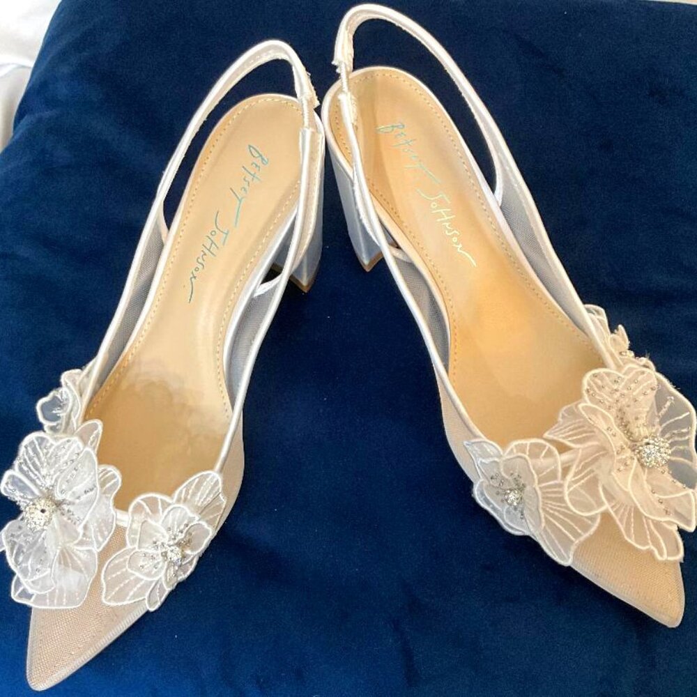 Betsey Johnson Cream Floral Heels